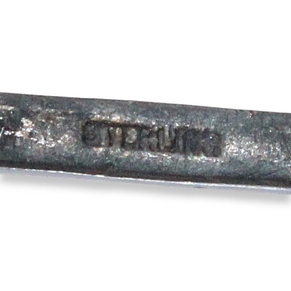 Antique Sterling Silver Rhinestone Lingerie Pin Small Vintage Bar Pin Brooch - Picture 4 of 5